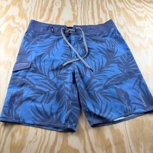 Dakine Mens Blue Tropical Palm Leaf Board‎ Shorts Swim Trunks Size 33